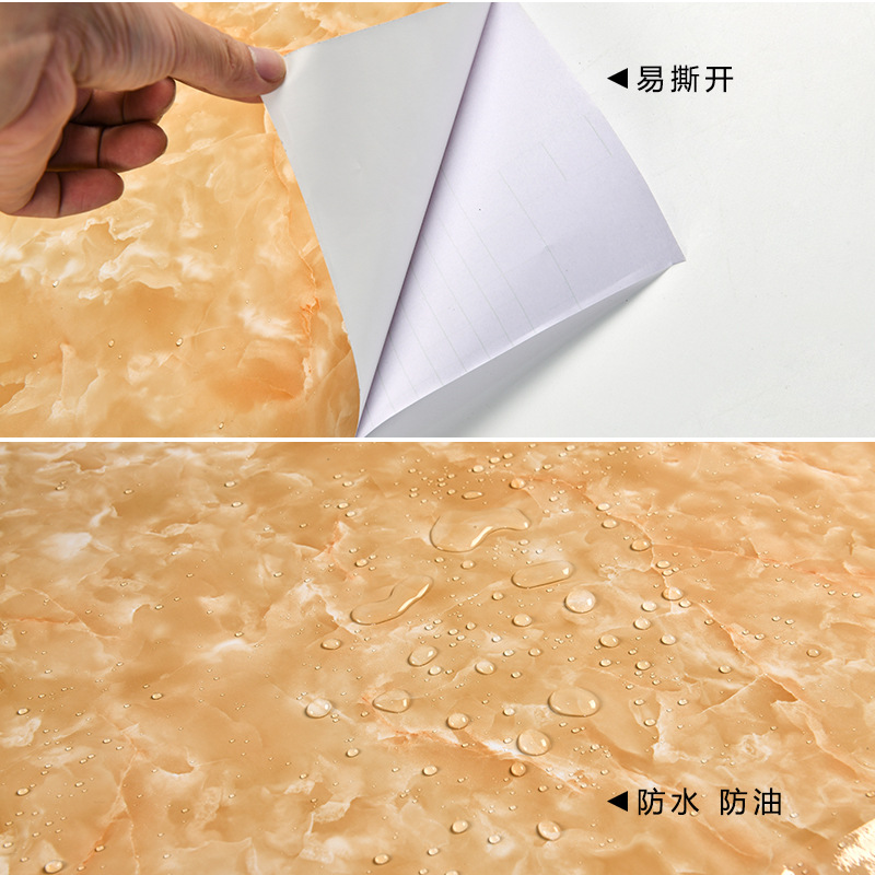 Thickened marble wallpaper self-adhesive wall sticker kitchen countertop oil-resistant sticker desk tile waterproof self-adhesive wallpaper