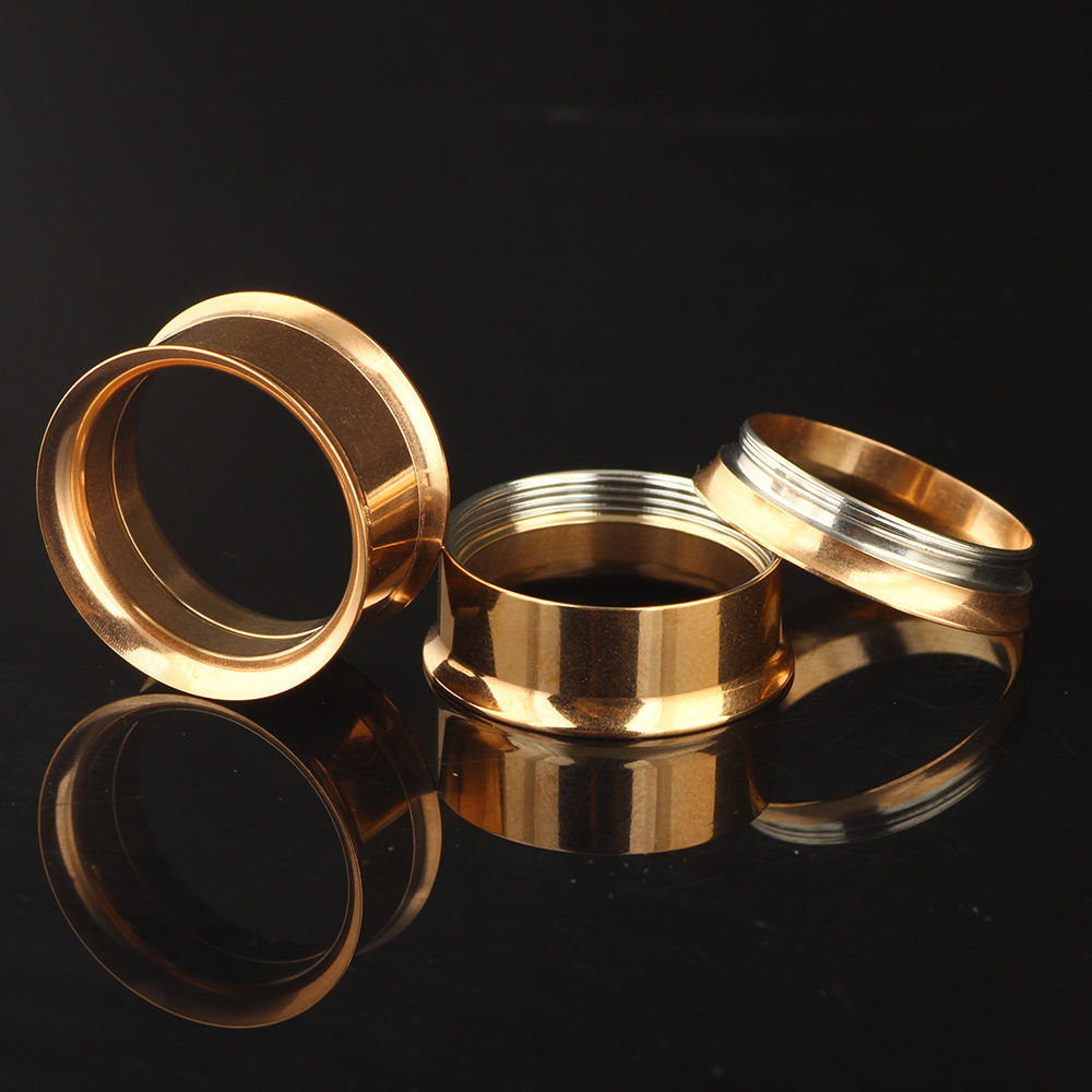 WISH Cross-Border Internal Thread Gold Ear Expander Plugs - 20mm Stainless Steel Ear Tunnels detail image 8