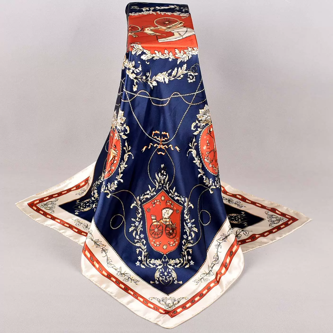 春季新款欧美风复古大方丝巾批发 义乌印花色丁围巾