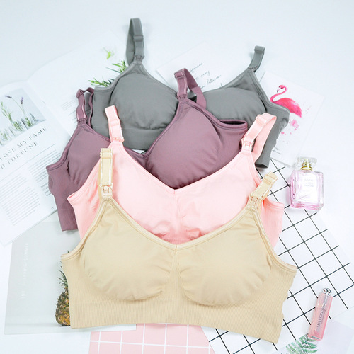 New seamless nursing bra, maternity nursing bra, comfortable, wire-free front buckle, large size push-up
