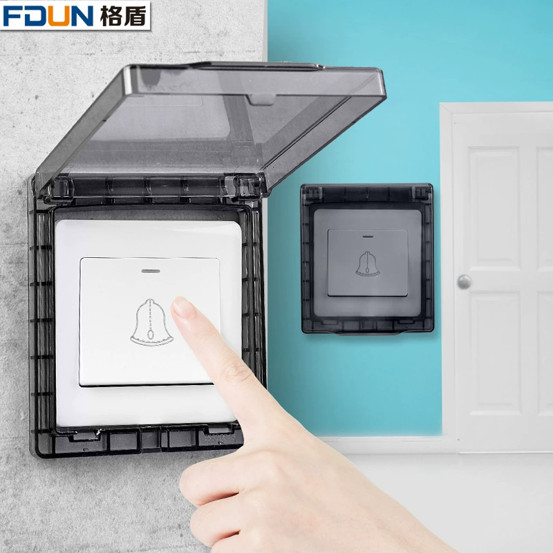 Ультратонкий клейкий переключатель типа водонепроницаемая коробка Отель дверной Звонок переключатель защитная крышка прозрачный черный защитный чехол