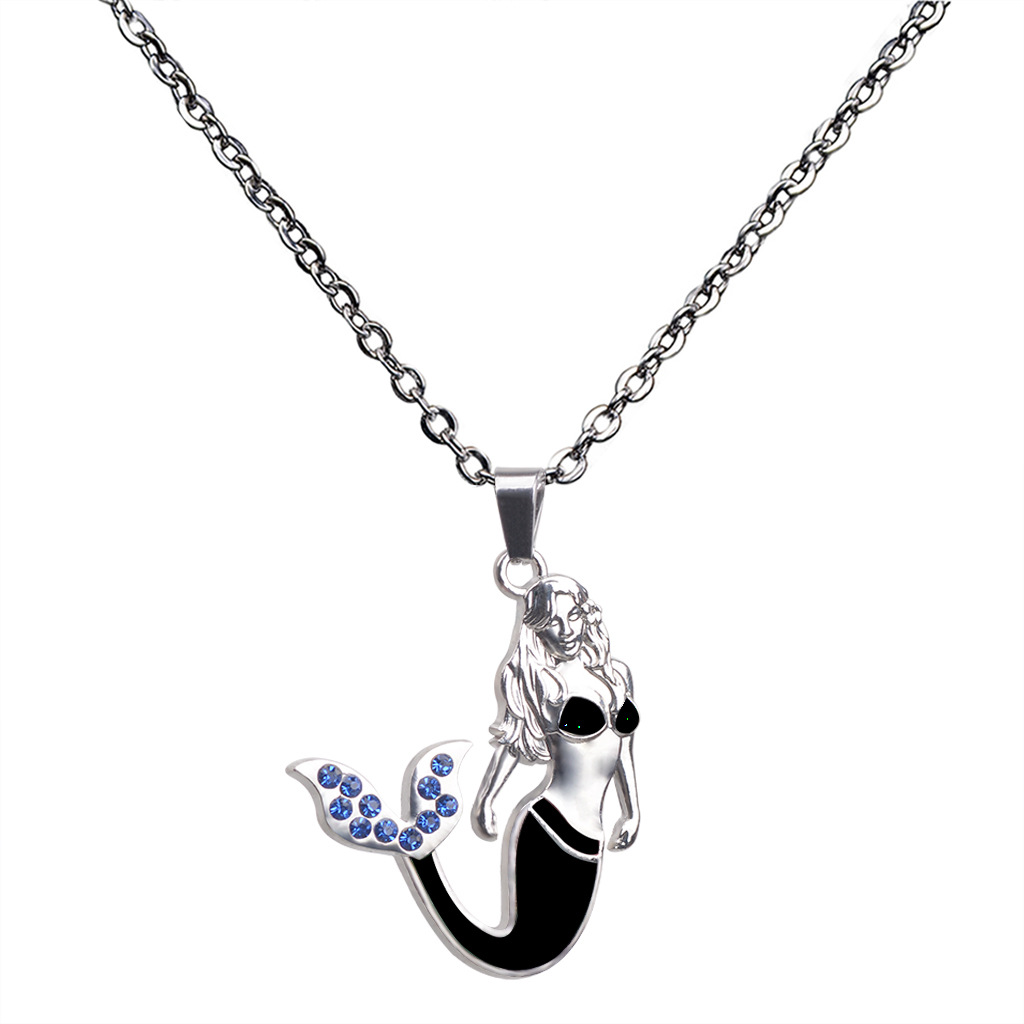 Lady Printing Stainless Steel Alloy Plating Rhinestones Women'S Necklace display picture 2