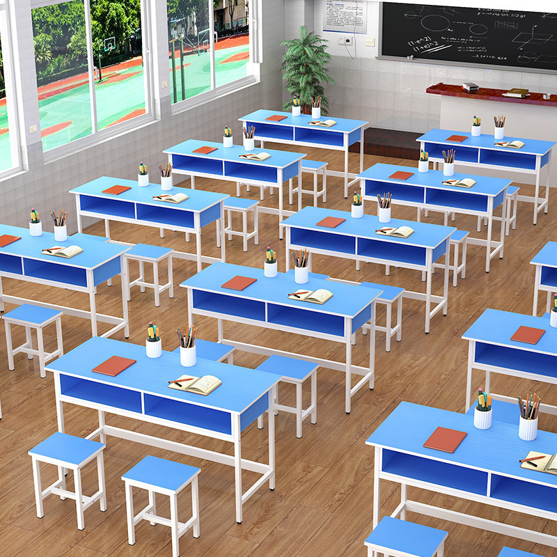 Customized primary and middle school students' double -layer desk, chair and chair group counseling tutoring class training table learning desk and chair desk 2