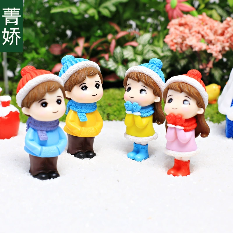 Зимняя одежда пара делает мох суккулентный микропейзаж DIY материал горшок Садоводство зеленое растение Цветочные украшения