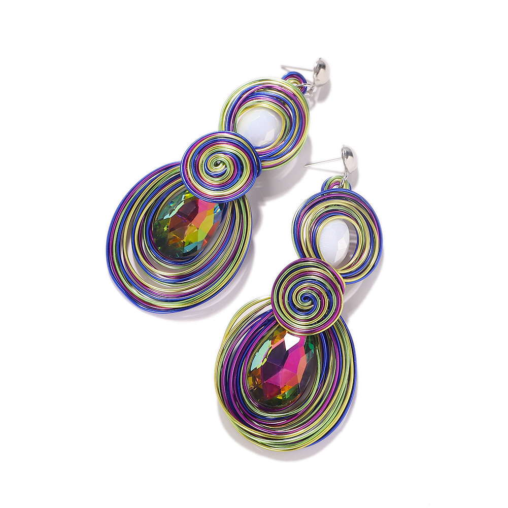 Colorful Alloy Earrings Korean New Candy-colored Earrings Fashion Earrings Accessories display picture 2