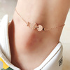 Ankle bracelet stainless steel, golden red fashionable small bell for elementary school students, Korean style, 18 carat, pink gold, simple and elegant design