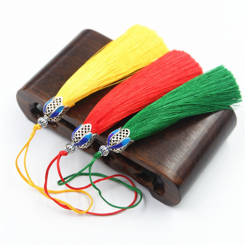 Jingtailan tassel earring blue hat crown tassel vertical smooth anti-wrinkle tassel clothing pendant mobile phone case tassel