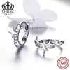 Genuine earrings, platinum zirconium, silver 925 sample, simple and elegant design, European style