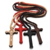 Factory Direct Selling Spot Cross Wooddrop Necklace Trend COOL Nightclub Fashion Hot Monurable Wood Jewelry