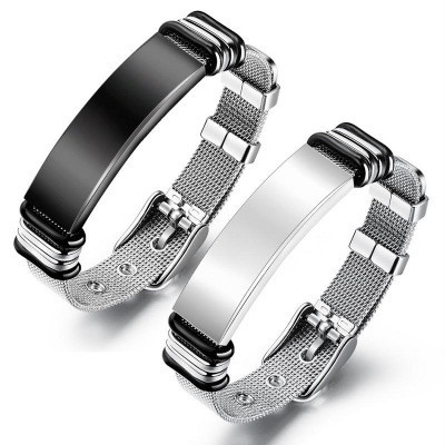 24g Weight Bracelets Classification 1 Piece Quantity Original Design Geometric Customization Laser Engraving 304 Stainless Steel Plating Men'S Bracelets Men's Chain Bracelets