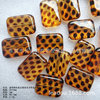 26-19mm transparent and transparent leopard spotted spots, rounded corners, flattened flat bead leopard cubes beads