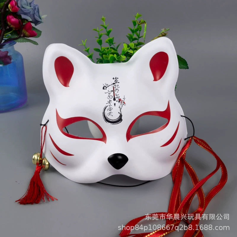 Маленький колокольчик, маска японская PVC, новая коллекция, лиса, енот, ручная роспись