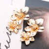 Long accessory, earrings, European style, flowered, wholesale