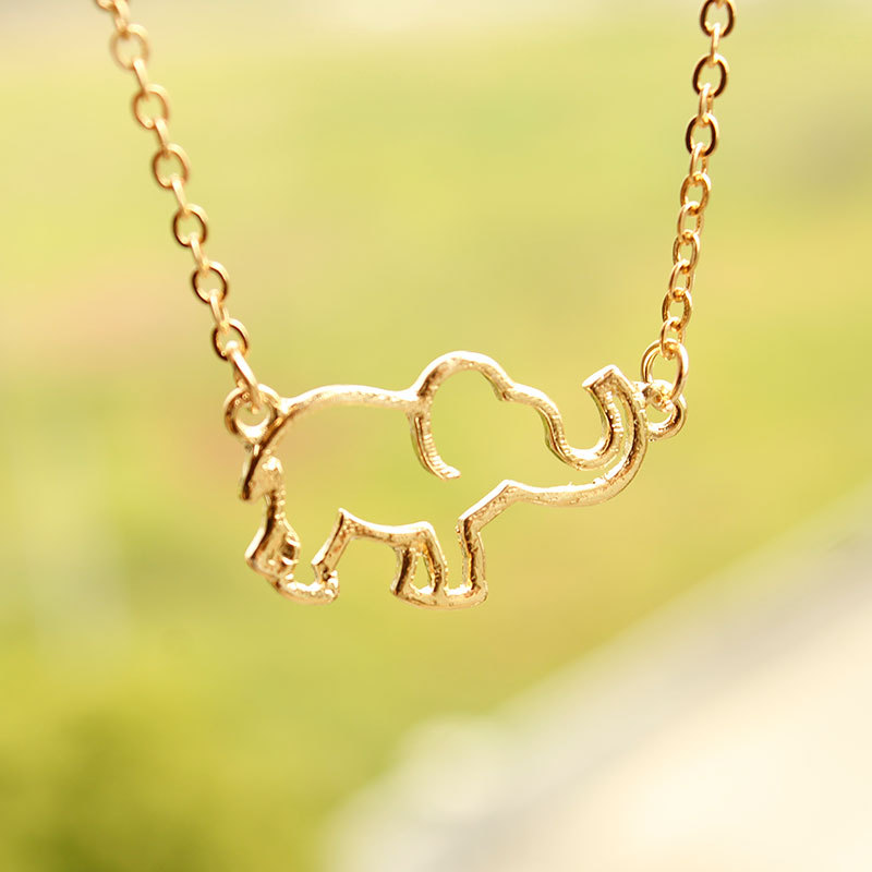 Alloy Material IG Style Cute Elephant Alloy Plating Hollow Out Women's Necklace