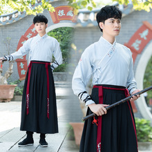 汉服国风绣花交领襦裙武侠风情侣古风侠客男女套装武侠风情侣装