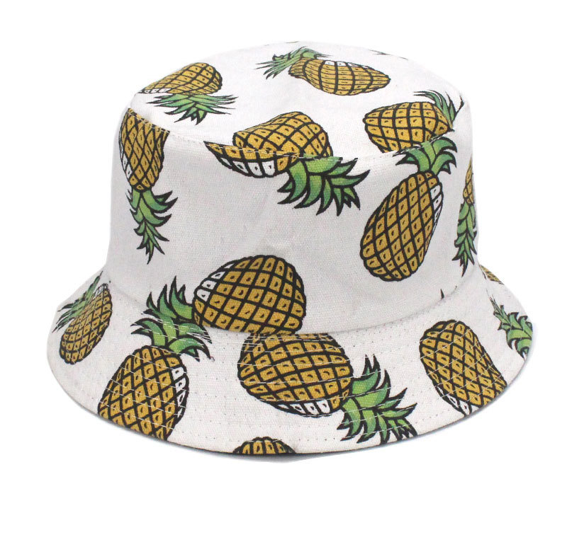 Cappello a pescatore donna leopardo con ricamo ananas_voghion.com