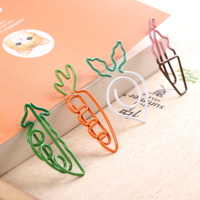 colour Carrot Paperclip Special-shaped Pin Cartoon Pin originality Paperclip Pin peas Pin