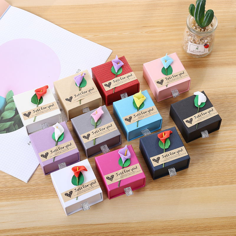 首饰礼品盒戒指项链贴纸插花商务多色可加logo写卡片厂家批发