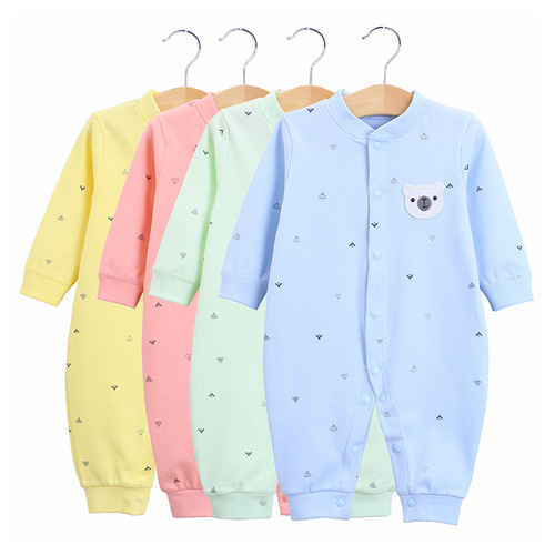 Spring and Autumn baby jumpsuits, Category A newborn clothes, pure cotton underwear jumpsuits, baby robes, pajamas, crawl clothes 3