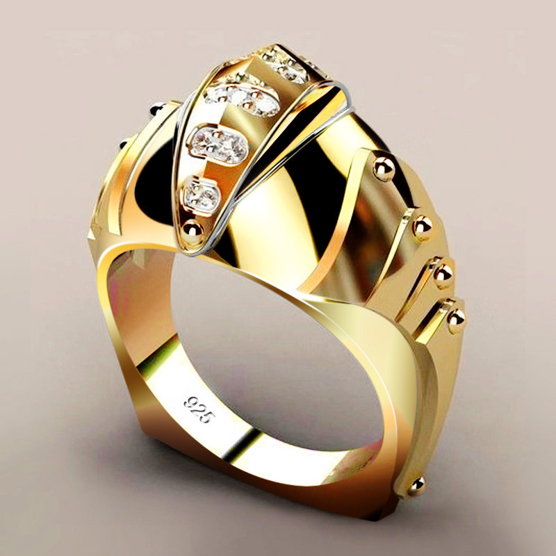 Fashion Geometric Copper Inlay Zircon Rings 1 Piece