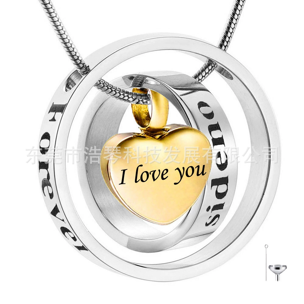 Внешняя торговля горячей продажи памятные пепел ожерелье может быть открыт кольцо набор сердце шкатулка кулон кремации ювелирные изделия аксессуары