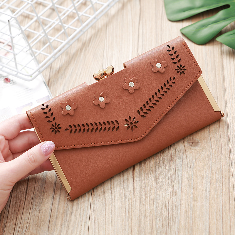 Korean Hollow Flower Long Clutch Bag Wholesale display picture 3