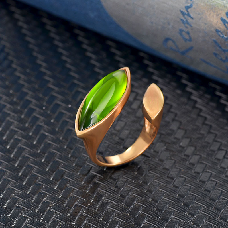 Juwelenring Damen Kupfer vergoldet gebürstet offener Ring verstellbarer Ring_voghion.com