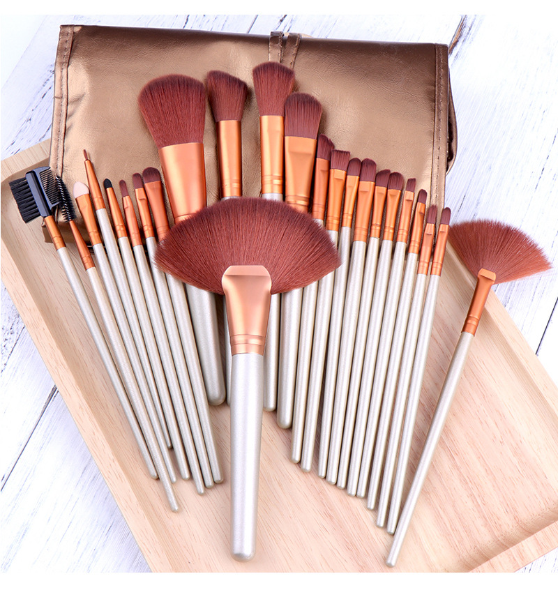 Fashion Solid Color Handle Makeup Brush Set Portable Storage Bag Wholesale Nihaojewelry display picture 28