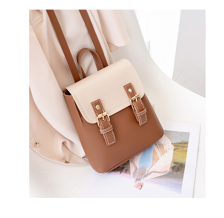 132g Weight Flip Cover Closure Type Double Shoulder Straps Strap Type Flap Backpack Bags Type Daily, Street Occasion Pu Leather Material Women's Backpack Backpack Color Block Pattern All Seasons Season Women's Gender Streetwear Style Square Shape Medium Size Women's Medium Pu Leather Color Block Streetwear Square Flip Cover Flap Backpack 13