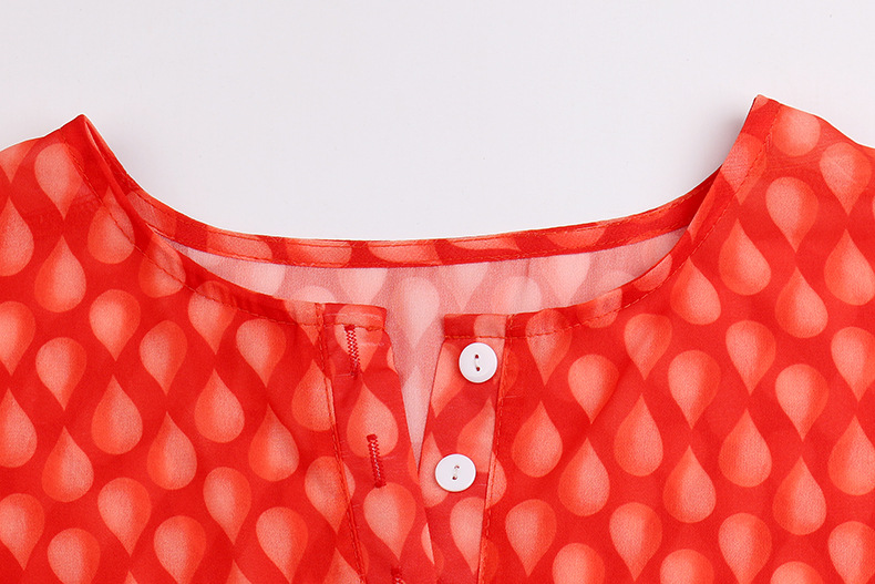 Autumn New Hot Cardigan Long Sleeve Printed Chiffon Shirt NSKX6217