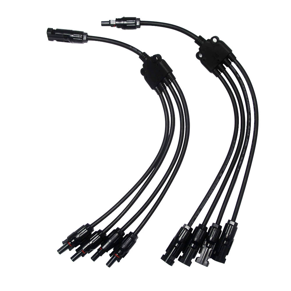 MC4 Y-образный адаптер с 4 на 1, пятиходовой разъем MC4, параллельный 4, перетаскивающий 1, шина фотоэлектрической платы