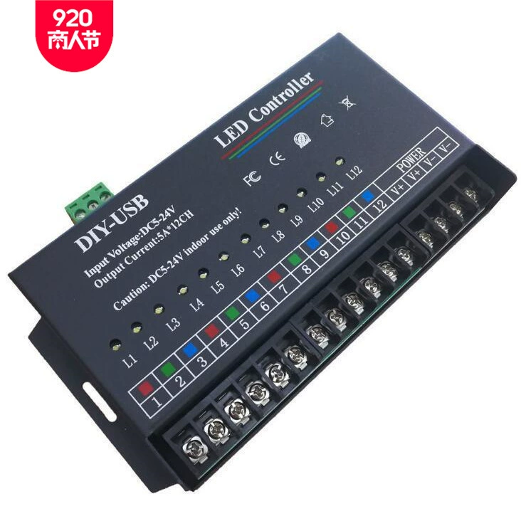 Цветной легкий контроллер для программирования, 720W, DIY, 24V