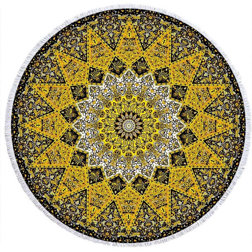 2 день мода волосы Мандала круглый печатных пляжное полотенце из микрофибры пляж Подушка 150 кисточкой края