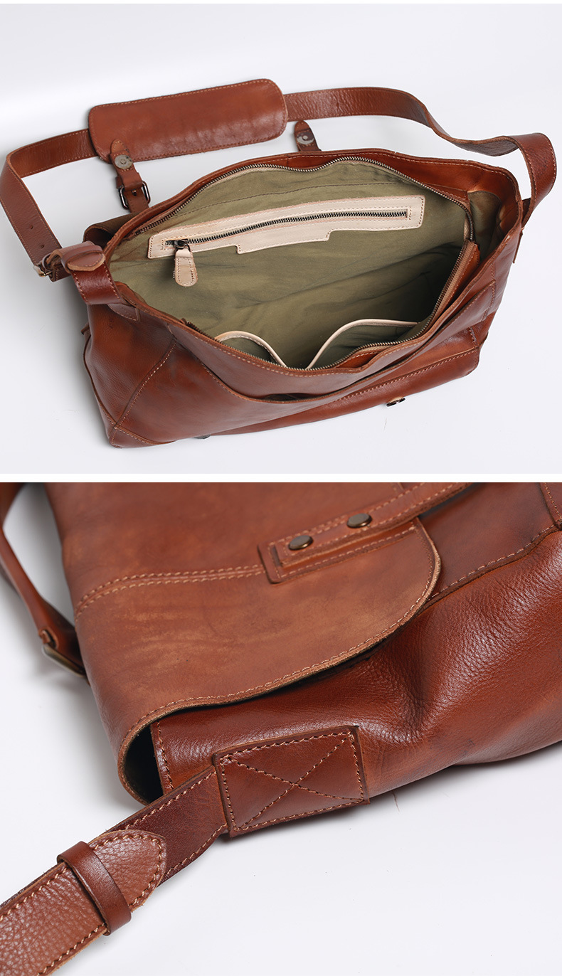 Herren Schultertasche Aus Echtleder Umhängetasche Postman Bag_voghion.com