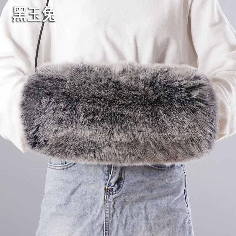 Imitación de piel de zorro protector de mano invierno engrosada mano más caliente de la mano manga de felpa almohada mano más caliente calentador de la mano