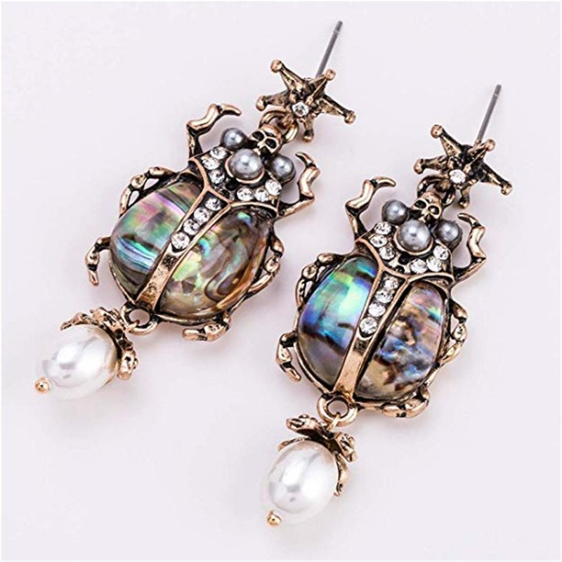 1 Pair Fashion Insect Alloy Inlay Artificial Pearls Rhinestones Women's Drop Earrings display picture 7
