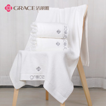 潔麗雅毛巾酒店白色純色純棉純白浴巾吸水柔膚加厚舒適訂制禮品