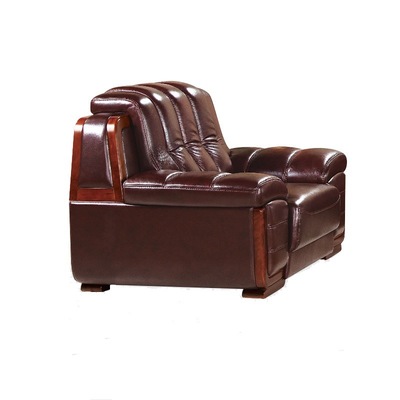 Office sofa Parlor genuine leather New Chinese style Three to work in an office sofa tea table combination business affairs Front sofa