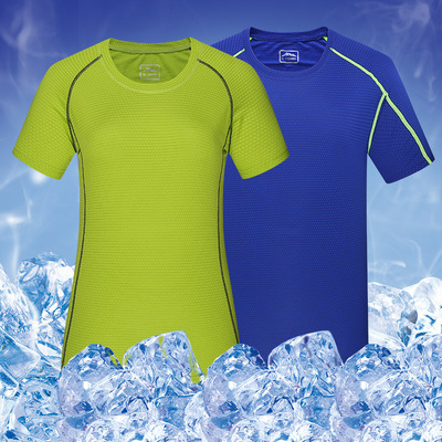 可定制夏季速幹t恤 男短袖圓領寬松大碼運動T恤女健身服壹件代發