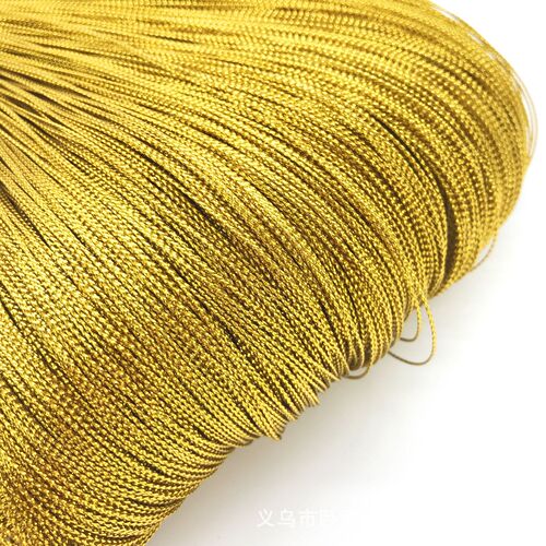 Tag rope gold wire 8 strand round coreless non-elastic packaging rope gold silver 1mm/2mm Christmas lanyard