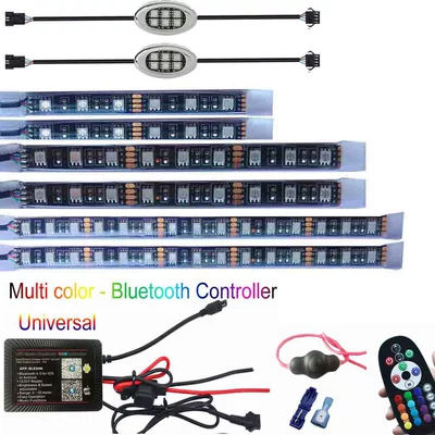 5050RGB motosiklet atmosfer işığı dəsti, açarlı Bluetooth motosiklet işığı