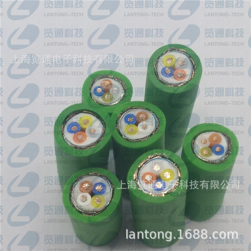 绿色四芯PROFInet通讯电缆_PN通信电缆_EtherCAT总线标准电缆RJ45