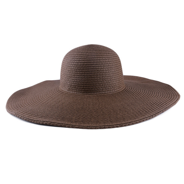 Femmes Vacances Couleur Unie Grand Avant-toit Chapeau De Soleil display picture 4