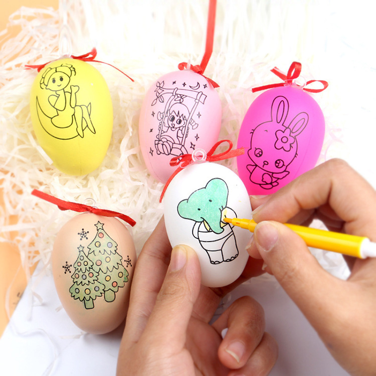 厂家包邮儿童彩绘蛋diy仿真蛋手绘画涂色幼儿园礼物益智玩具礼品|ms