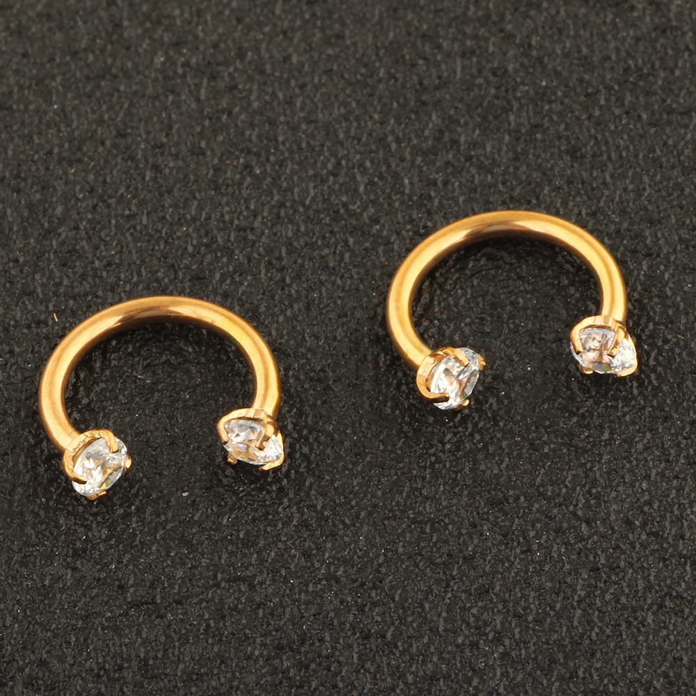 7-Piece Stainless Steel Diamond Earring Nose Nail Lip Tongue Piercing Jewelry Set detail image 10