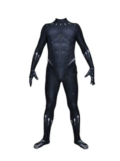 跨境货源 电影黑豹特查拉闪电版连体紧身衣Cosplay套装zentai服