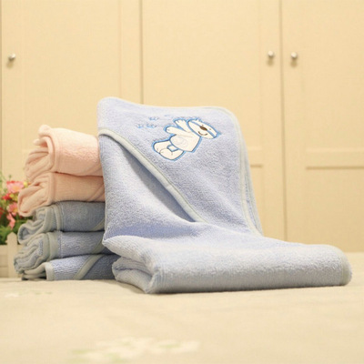 厂家直销外贸婴儿浴巾透气纤维新生儿包被秋冬婴童抱被带帽厚浴巾|ru