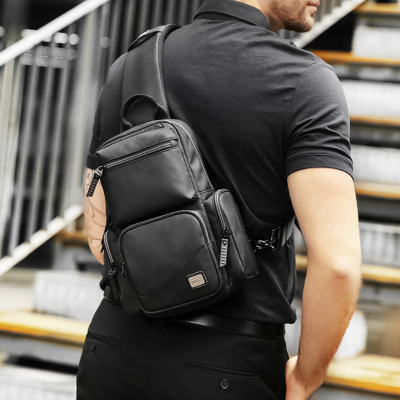 厂家直销新款多功能胸包男士休闲大容量单肩背包时尚运动斜挎包包|ms