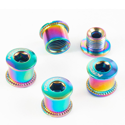 Mountain bike positive and negative tooth chainring screws, Deadfly folding bike chainring screws, single disk, short chainring screws, plated color plate screws