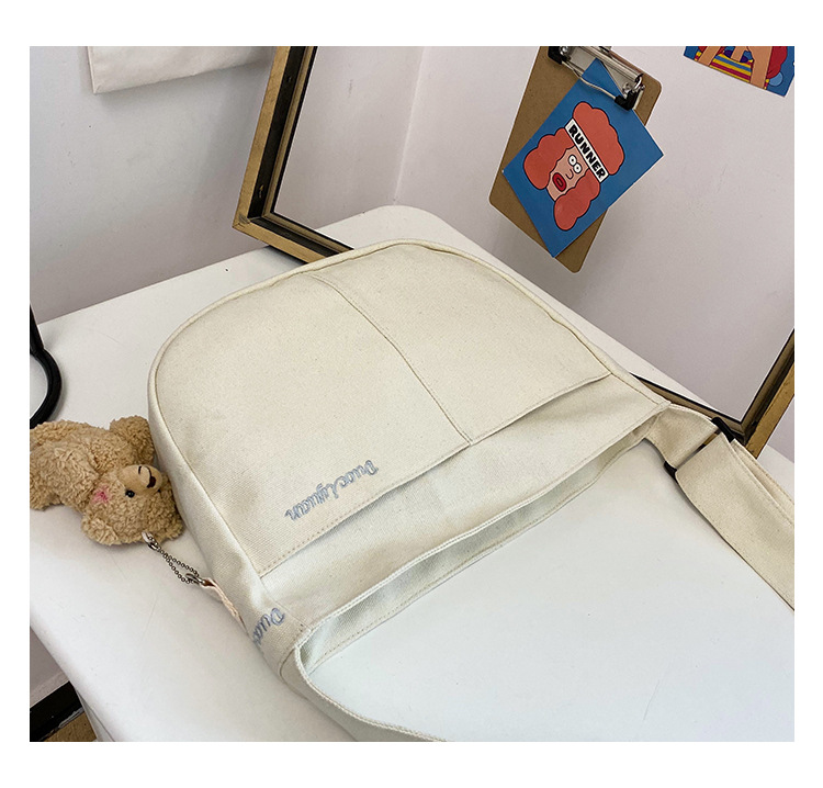 Korea Ins Student Casual Personality Embroidery Canvas Slung Child Fun Bear Shoulder Bag display picture 72